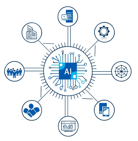 AI and machine learning concepts illustrating algorithm-driven executive recruitment processes